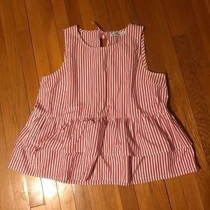 Vineyard Vines Striped Ruffle Tank Top